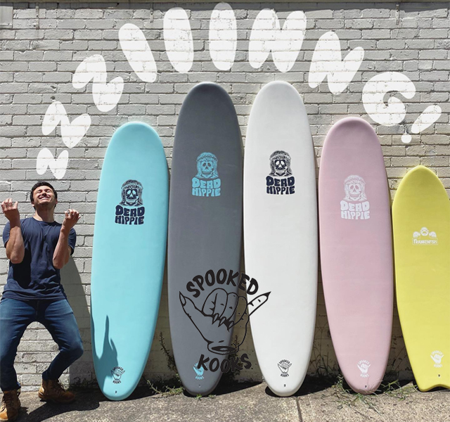 La gamme de planche de surf en mousse, softboard, Spooked Kooks, débarque chez California street Surf Shop Lacanau